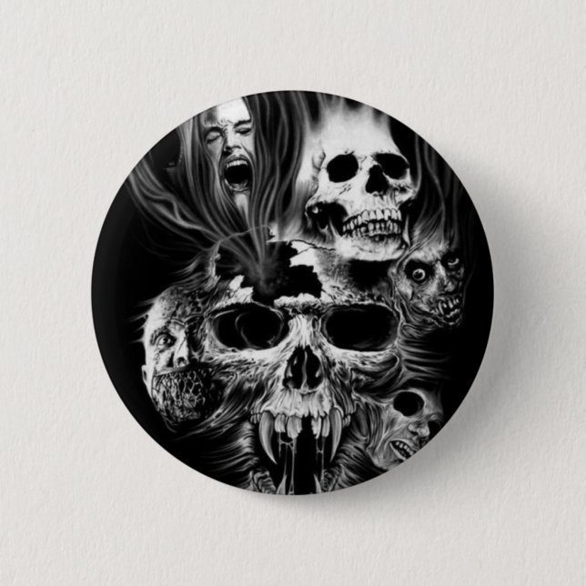 Badge Rond 5 Cm Epouvante d'Halloween - (Devant)