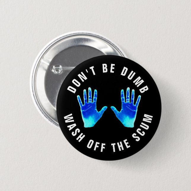 Badge Rond 5 Cm Epreuve amusante pour laver la main Coronavirus (Devant & derrière)