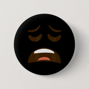Badge Rond 5 Cm Epuisé Fatigué Visage Emoticon Costume Easy Hallow