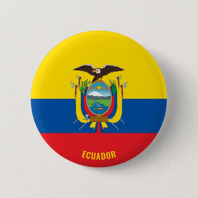 Badge Rond 5 Cm Equateur Drapeau mignon Patriotique (Devant)