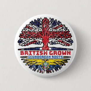 Badge Rond 5 Cm Équateur Équateur Royaume-Uni United Kingdom Briti
