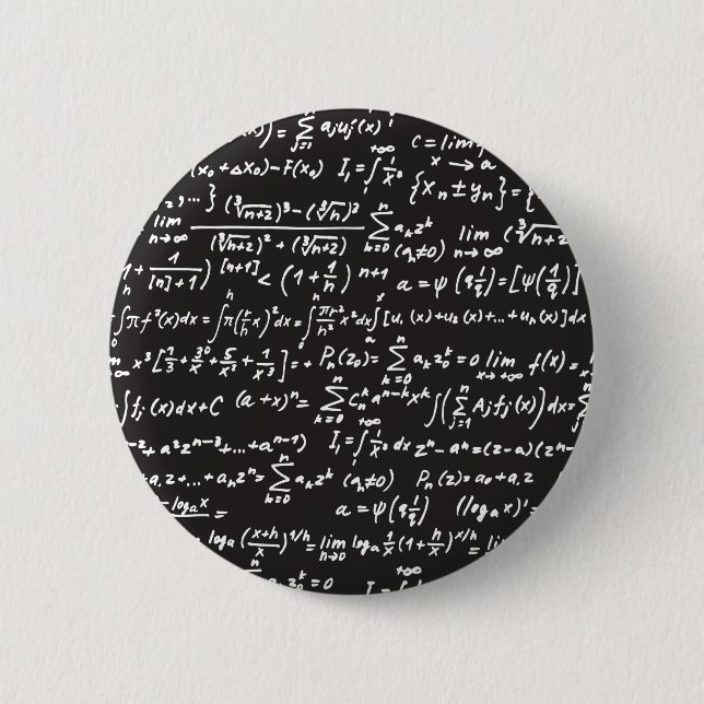 Badge Rond 5 Cm Équations mathématiques du tableau noir (Devant)