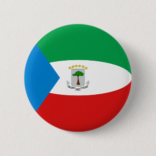 Badge Rond 5 Cm Equatorial Guinea Fisheye Flag Button