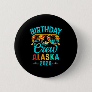 Badge Rond 5 Cm équipage anniversaire Alaska vacances 2026 famille