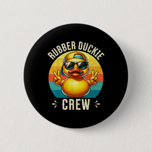 Badge Rond 5 Cm Équipage de canard en caoutchouc Croisière Canard