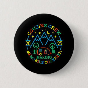 Badge Rond 5 Cm Équipage de cousins créant des souvenirs 2025 Réun