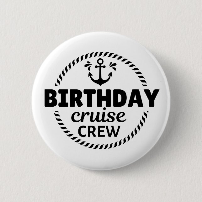 Badge Rond 5 Cm Équipage de croisière d'anniversaire (Devant)