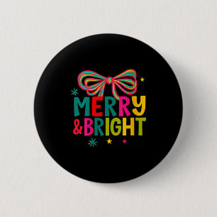 Badge Rond 5 Cm Équipage de Noël féminin Joyeux et Lumineux 2025 D