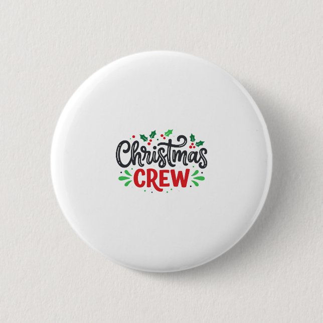 Badge Rond 5 Cm Équipage de Noël Fête festive (Devant)