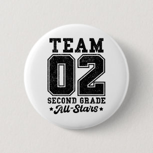 Badge Rond 5 Cm Équipe 2e année toutes étoiles retour à l'école sp