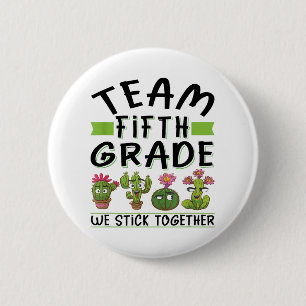 Badge Rond 5 Cm Équipe 5E Année Retour À L'École Jour Enseignants