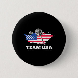 Badge Rond 5 Cm Équipe américaine Usa Raquette de badminton Joueur