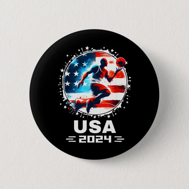 Badge Rond 5 Cm Équipe Basball Usa Flying Bisonrel 2024 Basball Us (Devant)