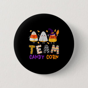 Badge Rond 5 Cm Équipe Candy Corn Halloween Drôle Avec Witch Boo M