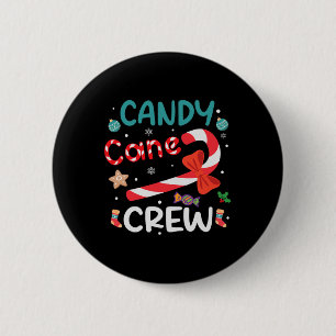 Badge Rond 5 Cm Équipe Canne en Sucre Noël Amoureux de Canne en Su