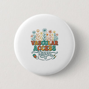 Badge Rond 5 Cm Équipe d'accès vasculaire Floral Medical Conceptio