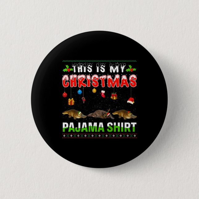 Badge Rond 5 Cm Équipe d'animaux de Noël de l'ornithorynque C'est  (Devant)