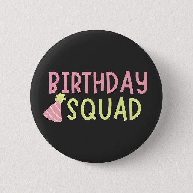 Badge Rond 5 Cm Équipe d'anniversaire (Devant)