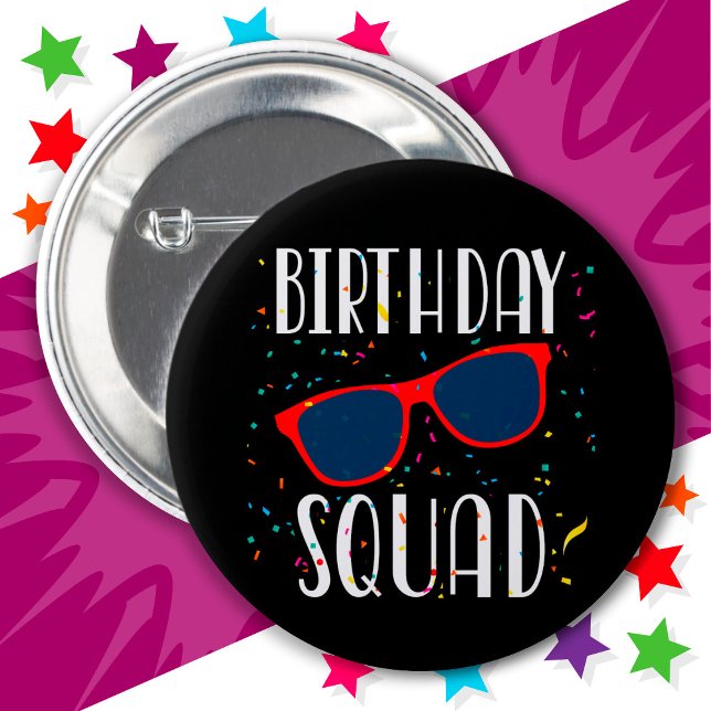 Badge Rond 5 Cm Équipe d'anniversaire du cool Fun Matching Group (Créateur téléchargé)