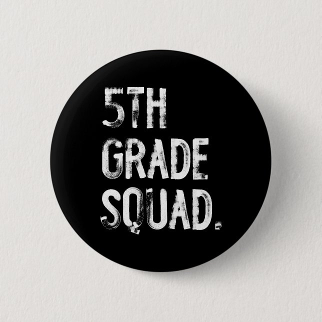 Badge Rond 5 Cm Équipe de 5e année retour à l'école élève enseigna (Devant)