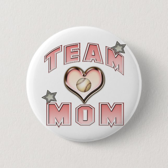Badge Rond 5 Cm Équipe de baseball maman (Devant)