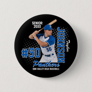 Badge Rond 5 Cm Équipe de baseball Photo personnalisée Nuit des se