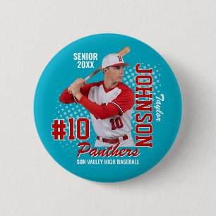 Badge Rond 5 Cm Équipe de baseball Photo personnalisée Nuit des se