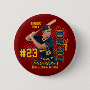 Badge Rond 5 Cm Équipe de baseball Photo personnalisée Nuit des se