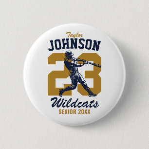 Badge Rond 5 Cm Équipe de baseball senior Athlète de sports au lyc