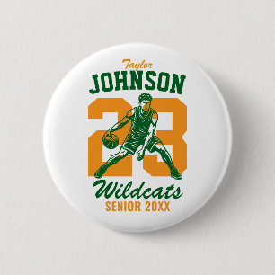 Badge Rond 5 Cm Équipe de basketball senior École Sports Joueur
