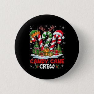 Badge Rond 5 Cm Équipe de bonbons de Noël en canne à sucre noire à
