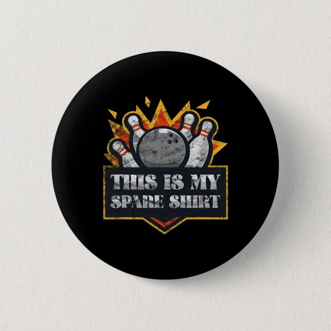 Badge Rond 5 Cm Équipe de bowling Funny Bowler League correspondan (Devant)