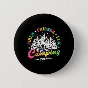 Badge Rond 5 Cm Équipe de camping enflamme l'ambiance estivale amu