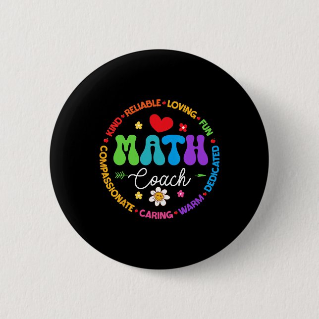 Badge Rond 5 Cm Équipe de coachs en mathématiques pédagogiques, co (Devant)