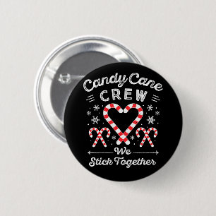 Badge Rond 5 Cm Équipe de cœur de canne en bonbon de Noël, tenue a