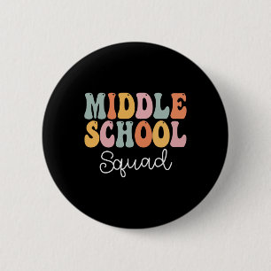 Badge Rond 5 Cm Équipe de collège Rétro Groovy Vintage Premier Jou