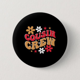 Badge Rond 5 Cm Équipe de Cousin de Noël