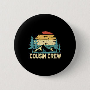 Badge Rond 5 Cm Équipe de cousins camping amis vacances d'été en f