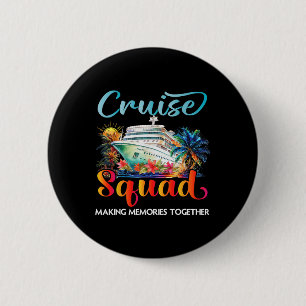 Badge Rond 5 Cm Équipe de croisière 2025 Amis Famille Vacances Cor