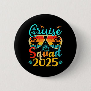 Badge Rond 5 Cm Équipe de croisière 2025 Été Vacances Famille Conc