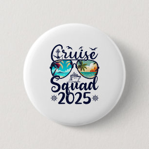 Badge Rond 5 Cm Équipe de croisière 2025 Été Vacances Tenue de fam