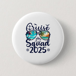 Badge Rond 5 Cm Équipe de croisière 2025 Été Vacances Tenue de fam