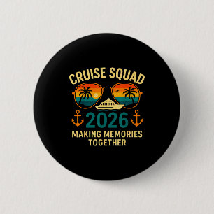 Badge Rond 5 Cm Équipe de croisière 2026 Vacances en famille tenue