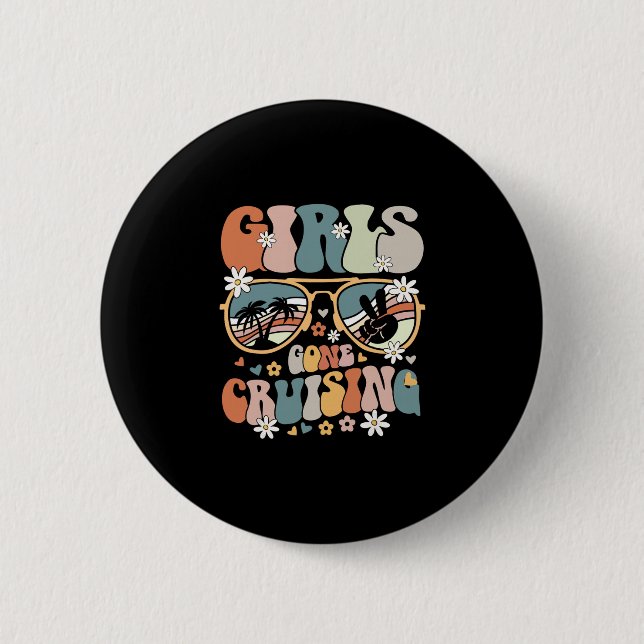 Badge Rond 5 Cm Équipe de croisière Correspondance Filles Parti en (Devant)