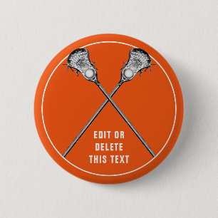 Badge Rond 5 Cm Équipe de crosse Orange Party Faveurs