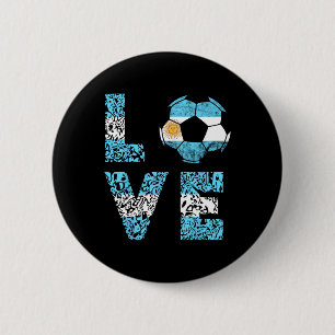 Badge Rond 5 Cm Équipe de football d'Argentine Argentine Amour Ll