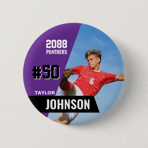 Badge Rond 5 Cm Équipe de football Nuit des seniors Couleurs perso