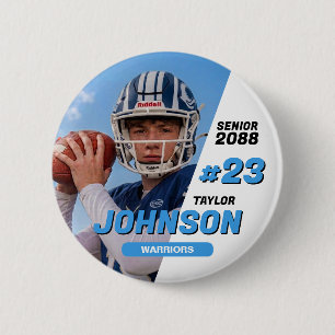 Badge Rond 5 Cm Équipe de football Senior Night Sports de couleur 