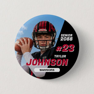 Badge Rond 5 Cm Équipe de football Senior Night Sports de couleur 