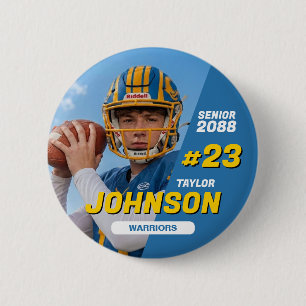 Badge Rond 5 Cm Équipe de football Senior Night Sports de couleur
